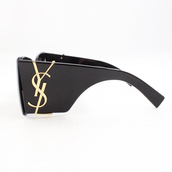Pre-Owned Saint Laurent SLM119 Blaze Oversized Cat Eye Sunglasses in Black/Gold - Picture 5 of 12